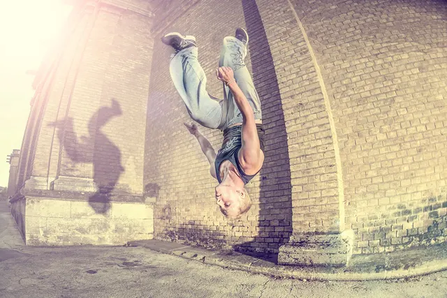 Parkour wall flip